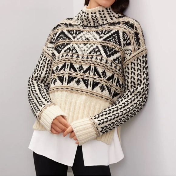 Splendid Vail Sweater – Black/Cream Nordic Wool Blend - Picture 4 of 13